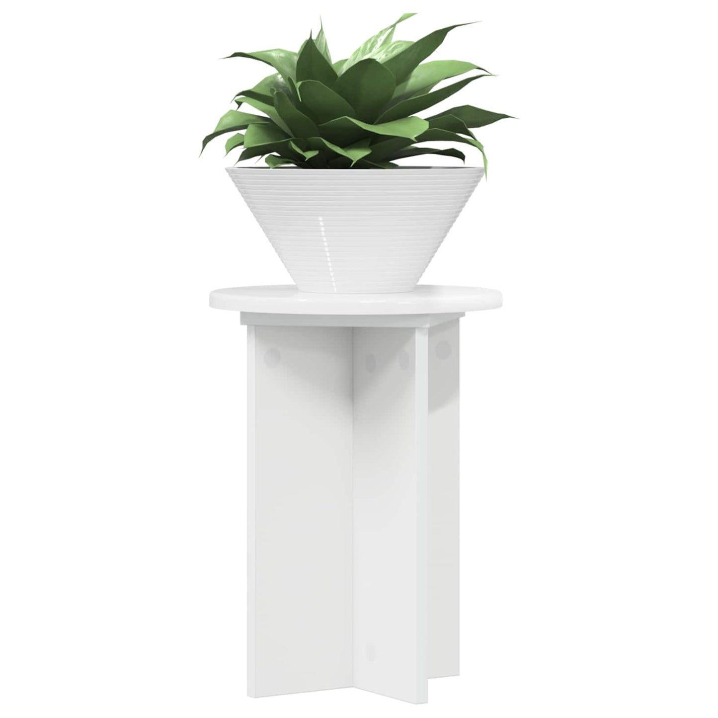 Planteholder 2 stk. Hvid højglans Ø29,5 x 40 cm Konstrueret træ