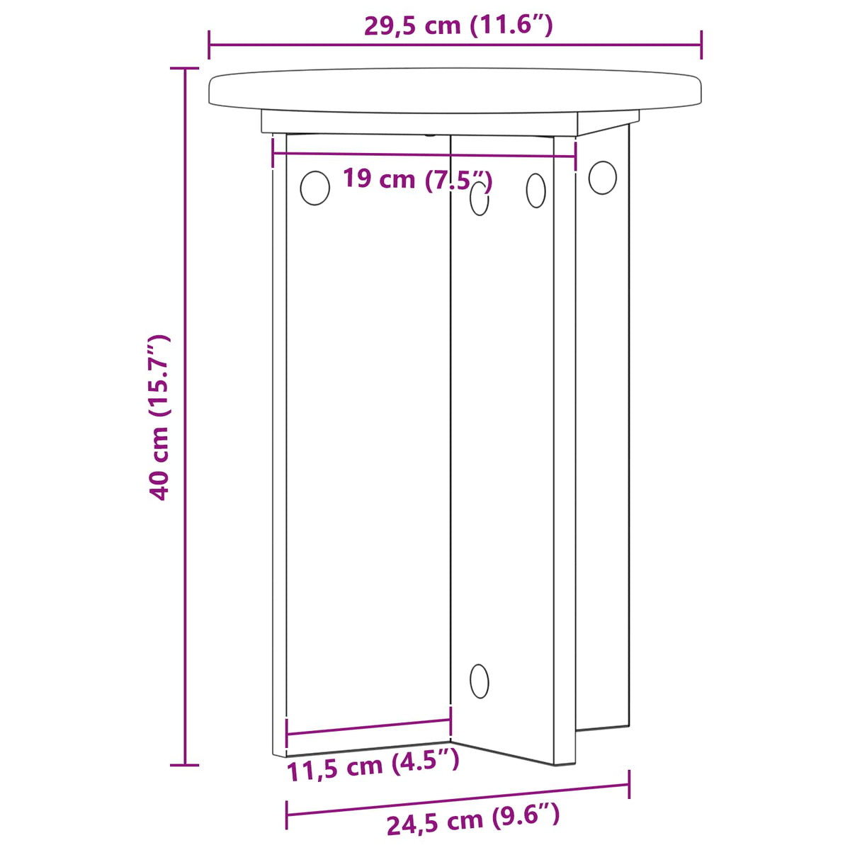 Planteholder 2 stk. Hvid højglans Ø29,5 x 40 cm Konstrueret træ