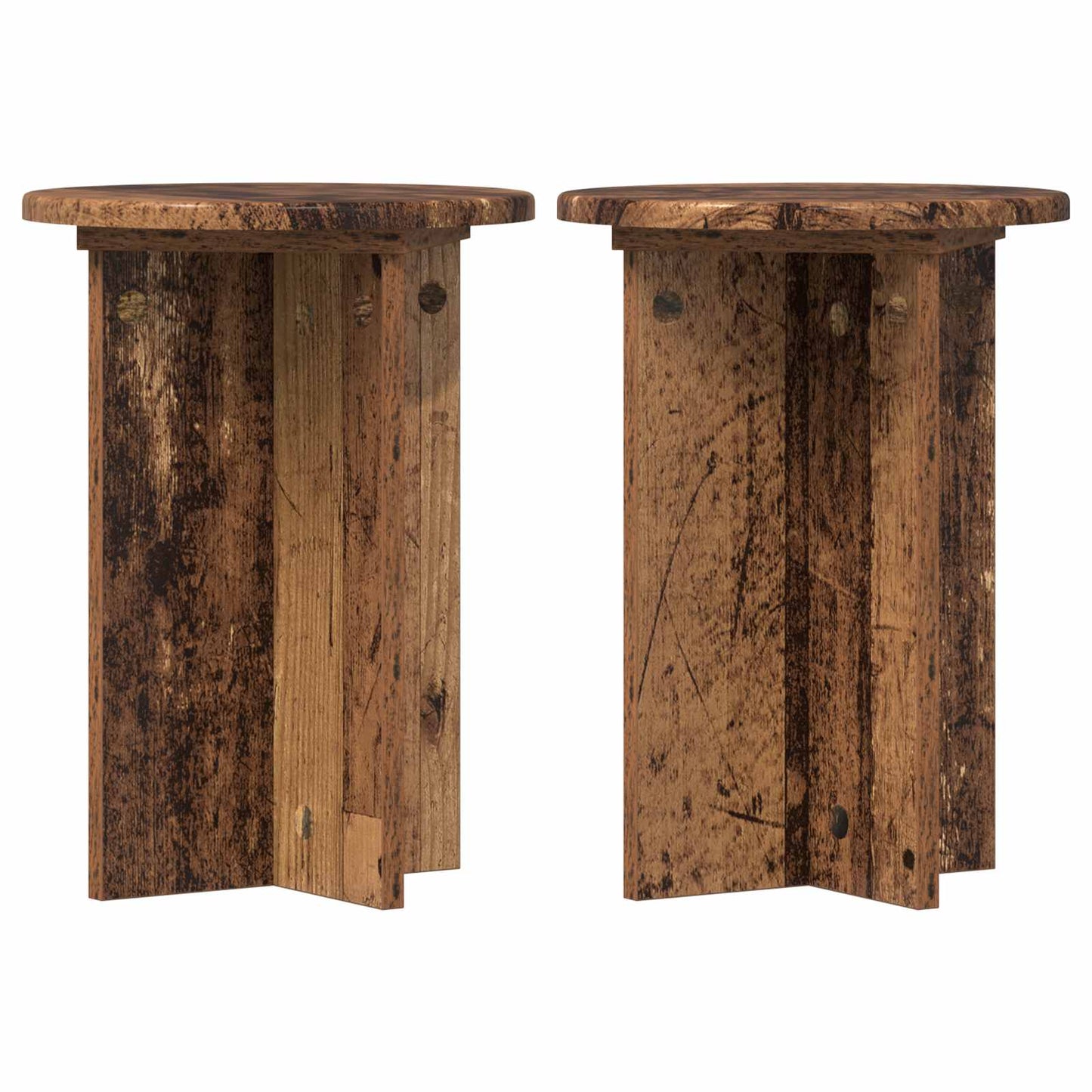 Planteholder 2 stk. Gammelt træ Ø29,5 x 40 cm Konstrueret træ