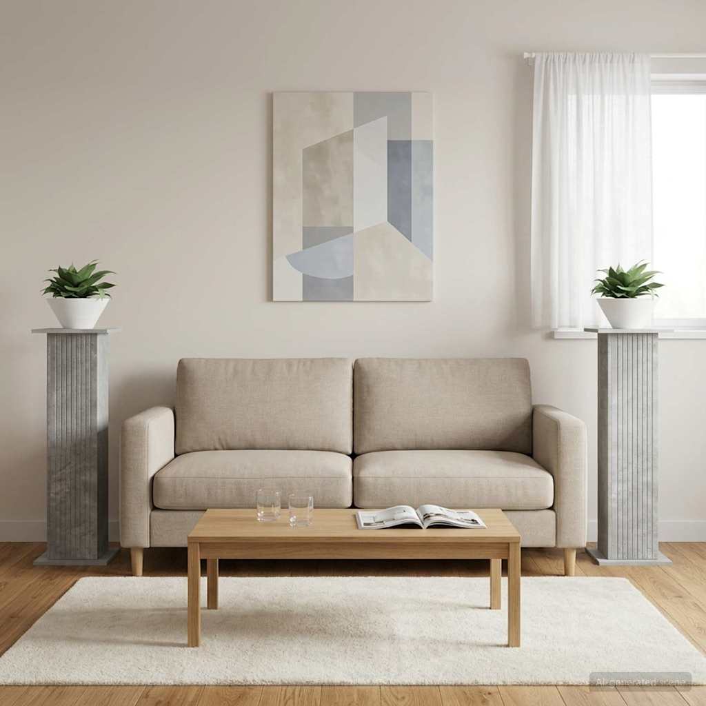 Planteholder 2 stk. Betongrå 30,5 x 30 x 100,5 cm