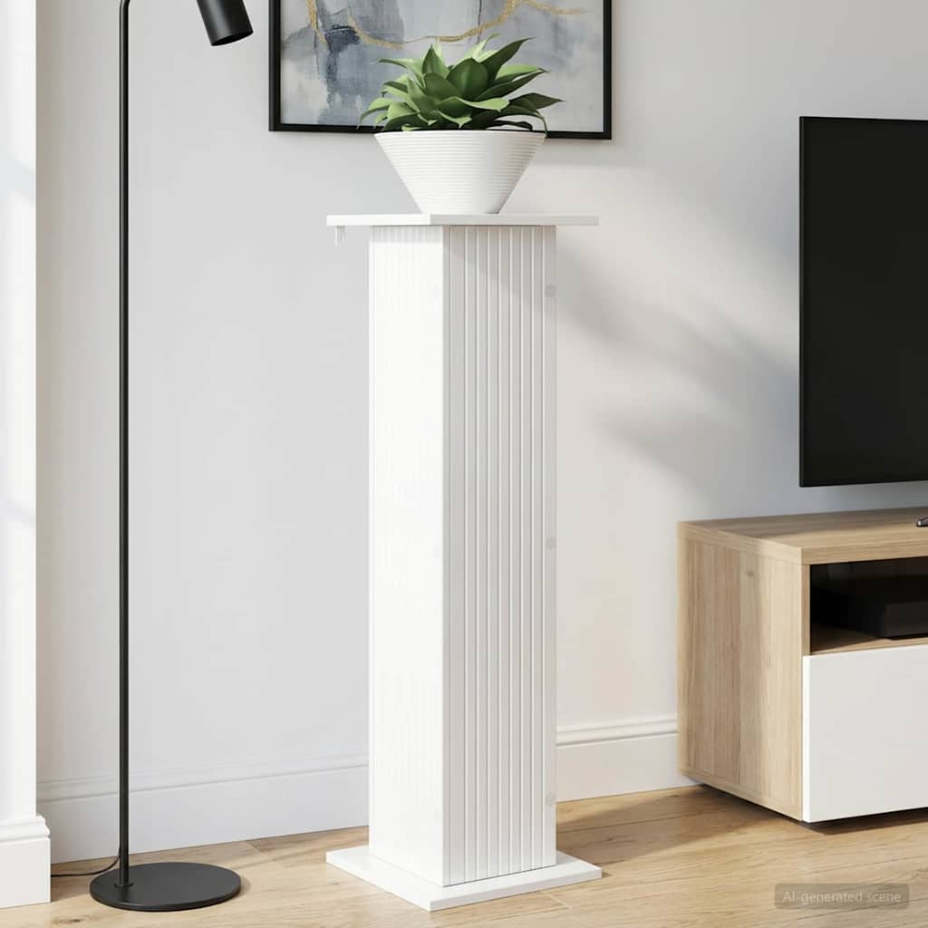 Planteholder Hvid højglans 30,5 x 30 x 100,5 cm Konstrueret træ