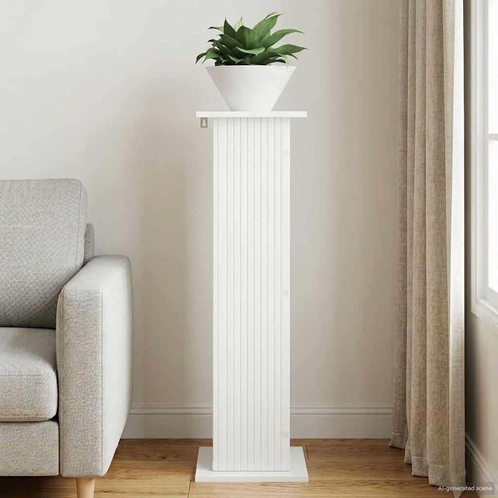 Planteholder Hvid højglans 30,5 x 30 x 100,5 cm Konstrueret træ