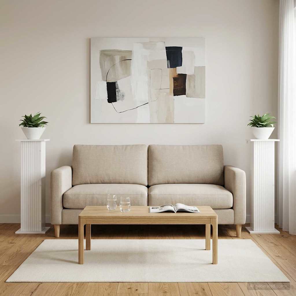 Planteholder 2 stk. Hvid højglans 30,5 x 30 x 100,5 cm