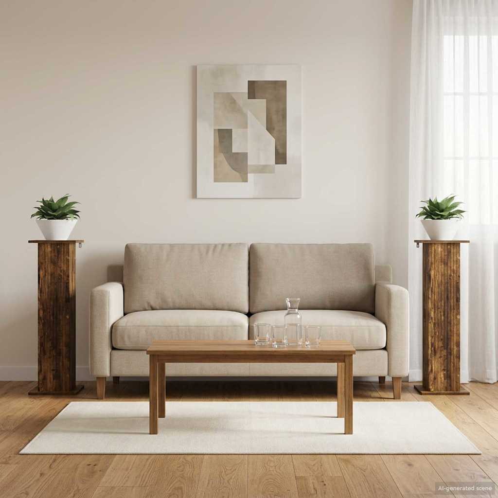 Planteholder 2 stk. Røget eg 30,5 x 30 x 100,5 cm