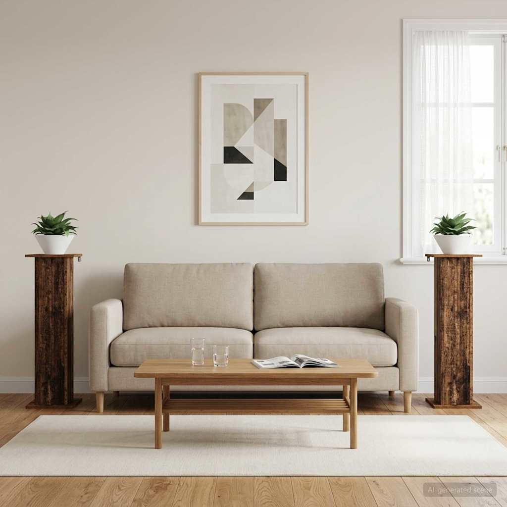Planteholder 2 stk. Gammelt træ 30,5 x 30 x 100,5 cm