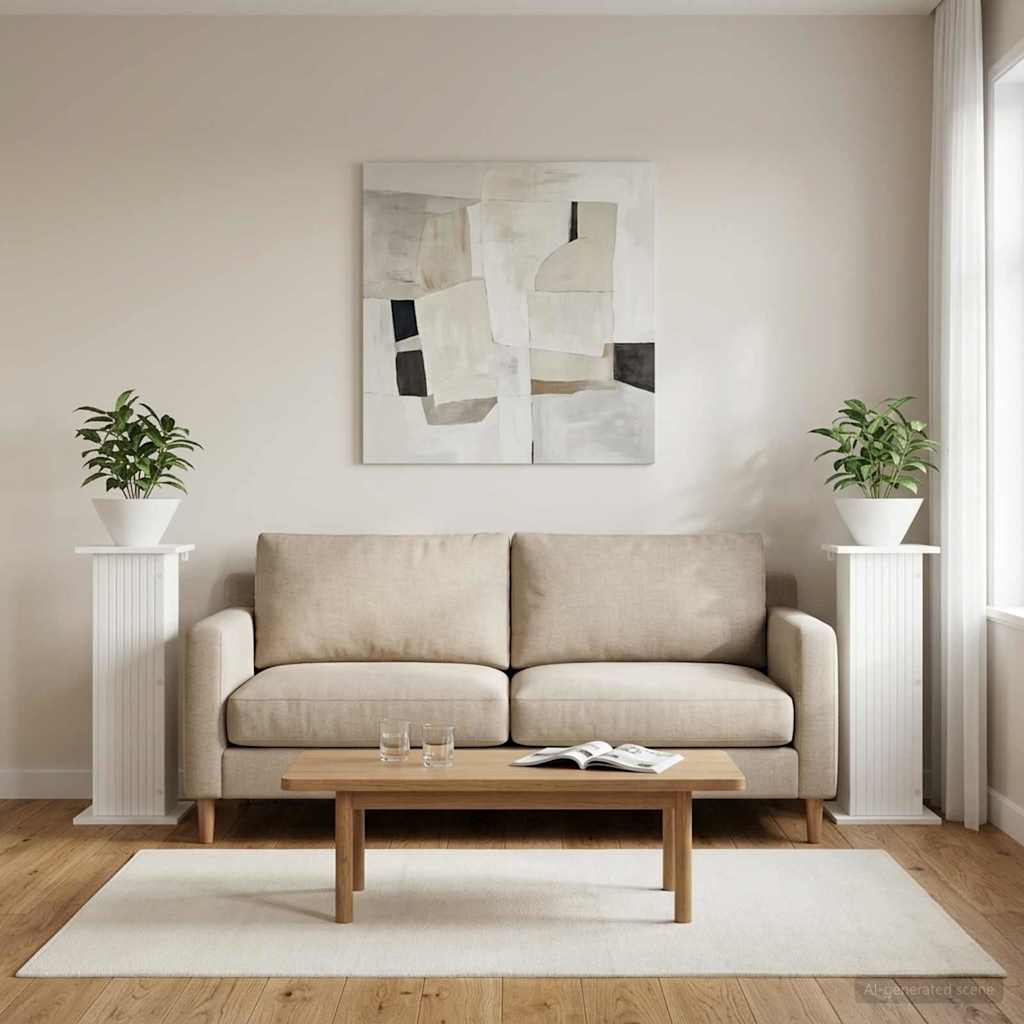 Planteholder 2 stk. Hvid 30,5 x 30 x 80,5 cm Konstrueret træ