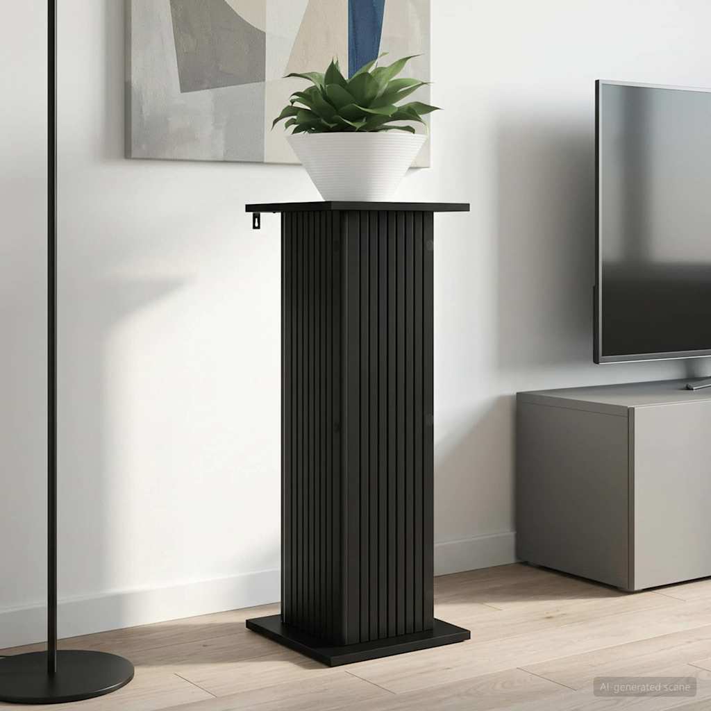 Planteholder 2 stk. Sort 30,5 x 30 x 80,5 cm Konstrueret træ