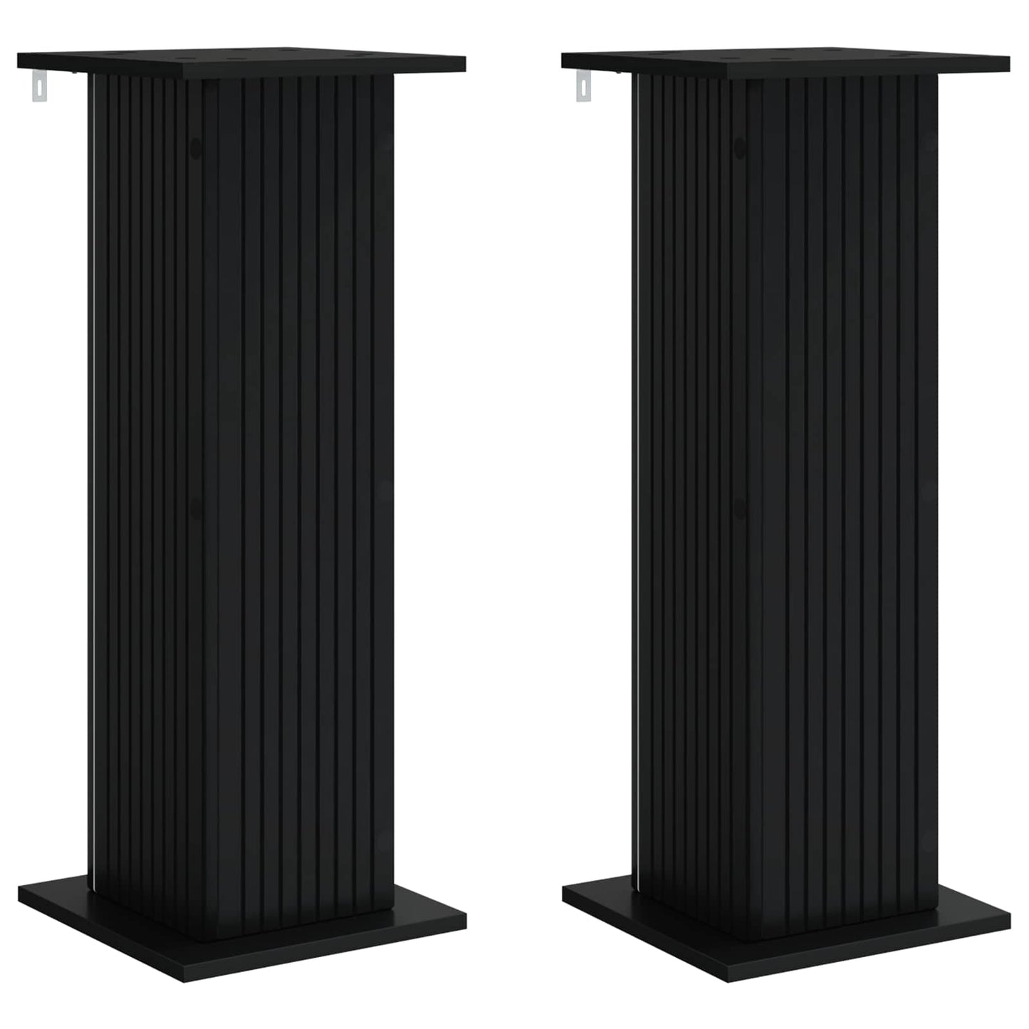 Planteholder 2 stk. Sort 30,5 x 30 x 80,5 cm Konstrueret træ