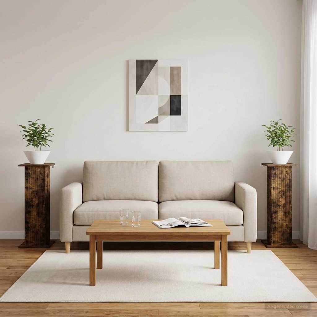 Planteholder 2 stk. Røget eg 30,5 x 30 x 80,5 cm