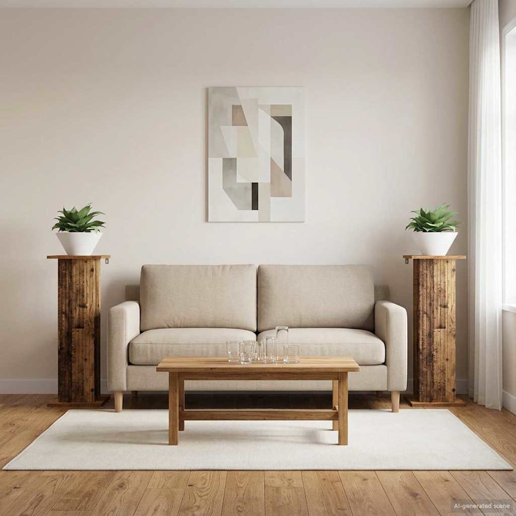 Planteholder 2 stk. Gammelt træ 30,5 x 30 x 80,5 cm