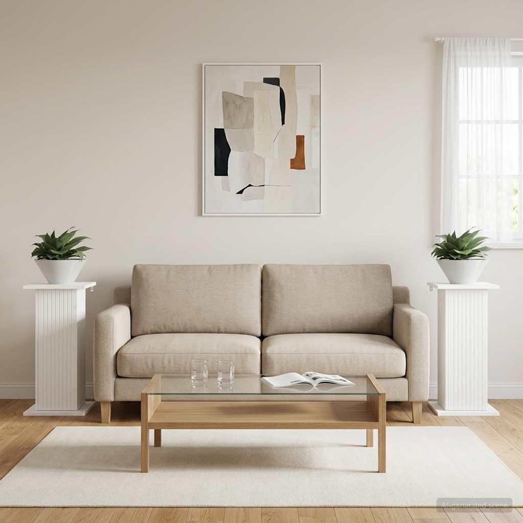 Planteholder 2 stk. Hvid 30,5 x 30 x 60,5 cm Konstrueret træ