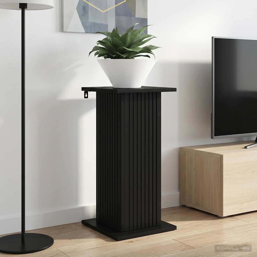 Planteholder 2 stk. Sort 30,5 x 30 x 60,5 cm Konstrueret træ