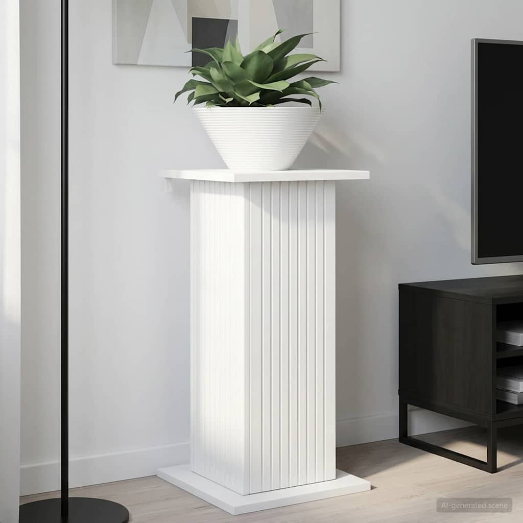 Planteholder Hvid højglans 30,5 x 30 x 60,5 cm Konstrueret træ