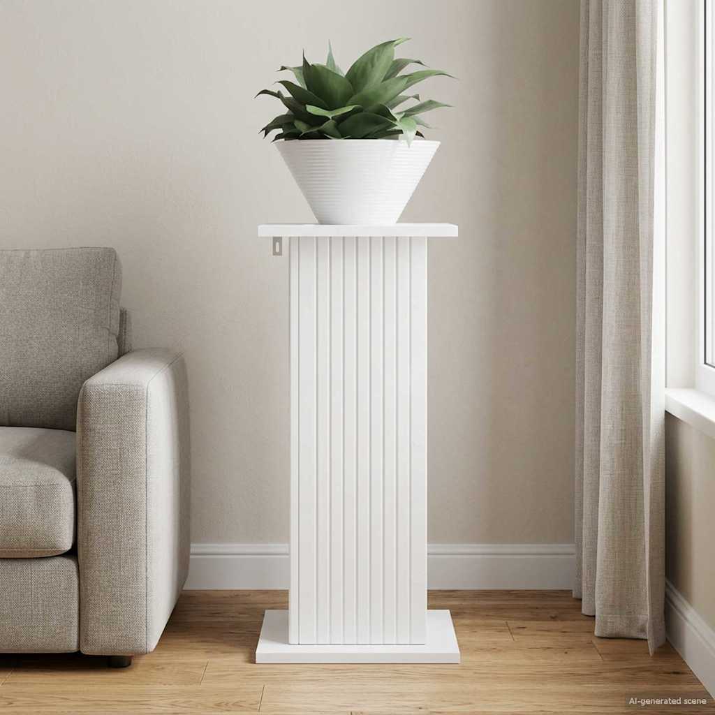 Planteholder Hvid højglans 30,5 x 30 x 60,5 cm Konstrueret træ