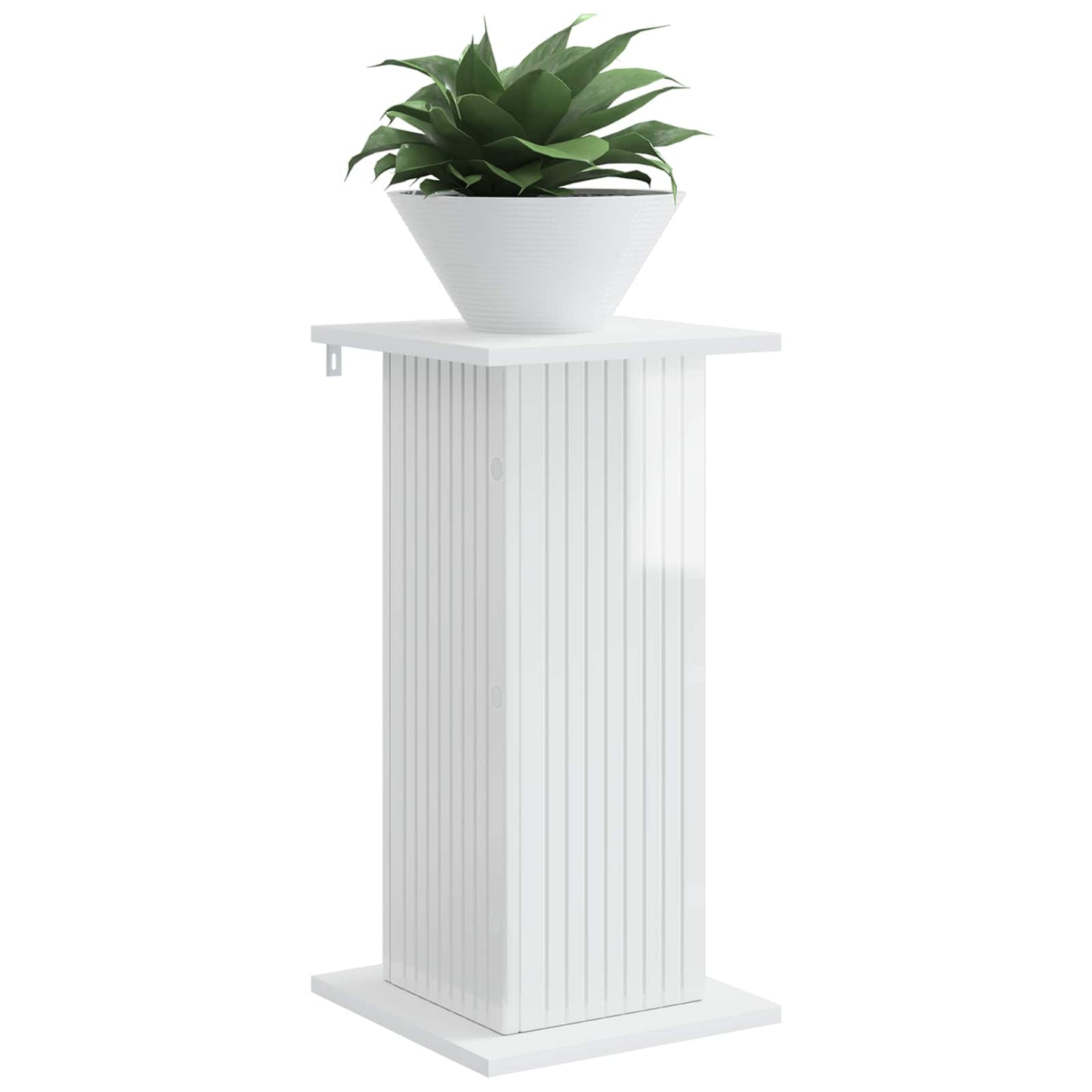 Planteholder Hvid højglans 30,5 x 30 x 60,5 cm Konstrueret træ