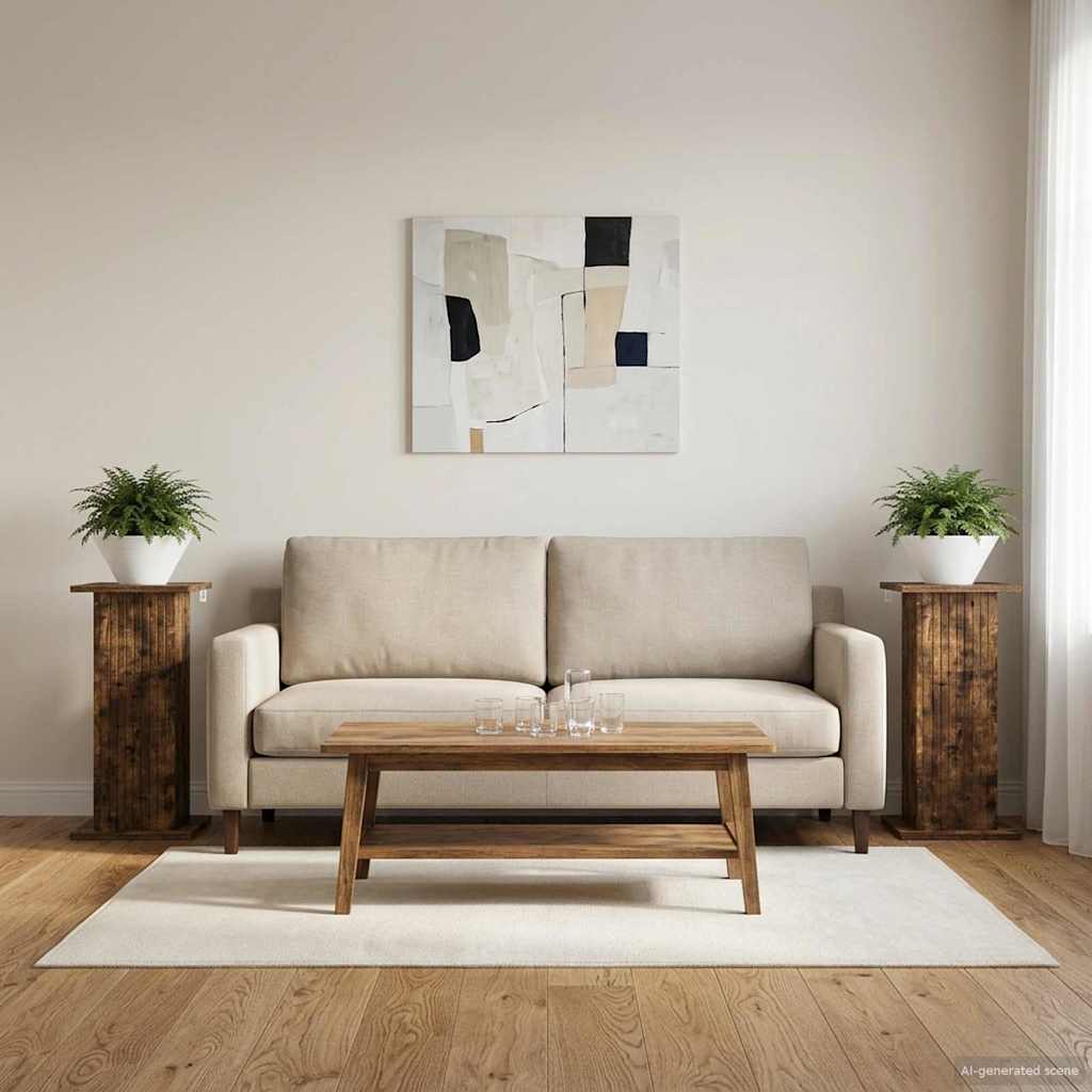 Planteholder 2 stk. Røget eg 30,5 x 30 x 60,5 cm