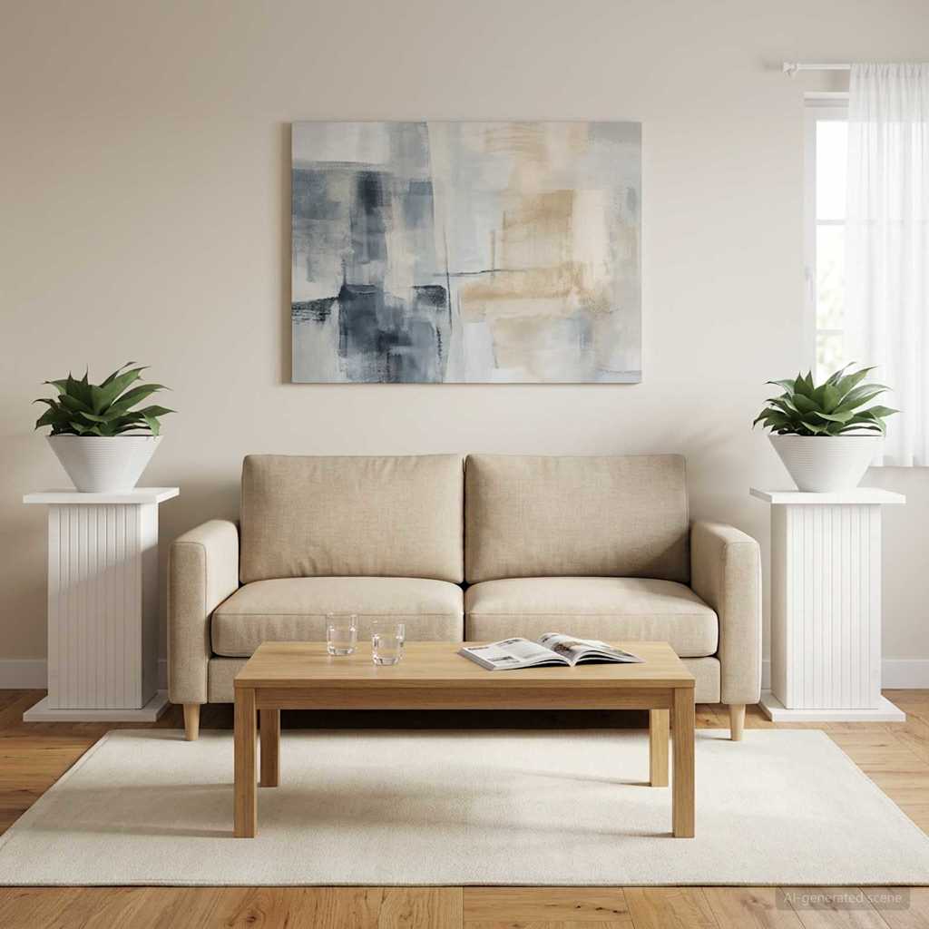 Planteholder 2 stk. Hvid 30,5 x 30 x 43 cm Konstrueret træ