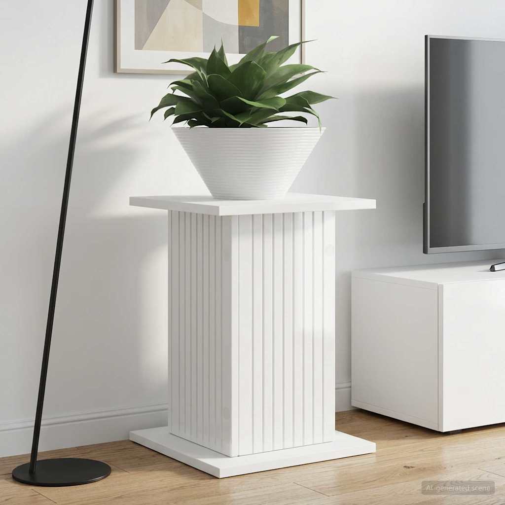 Planteholder Hvid højglans 30,5 x 30 x 43 cm Konstrueret træ