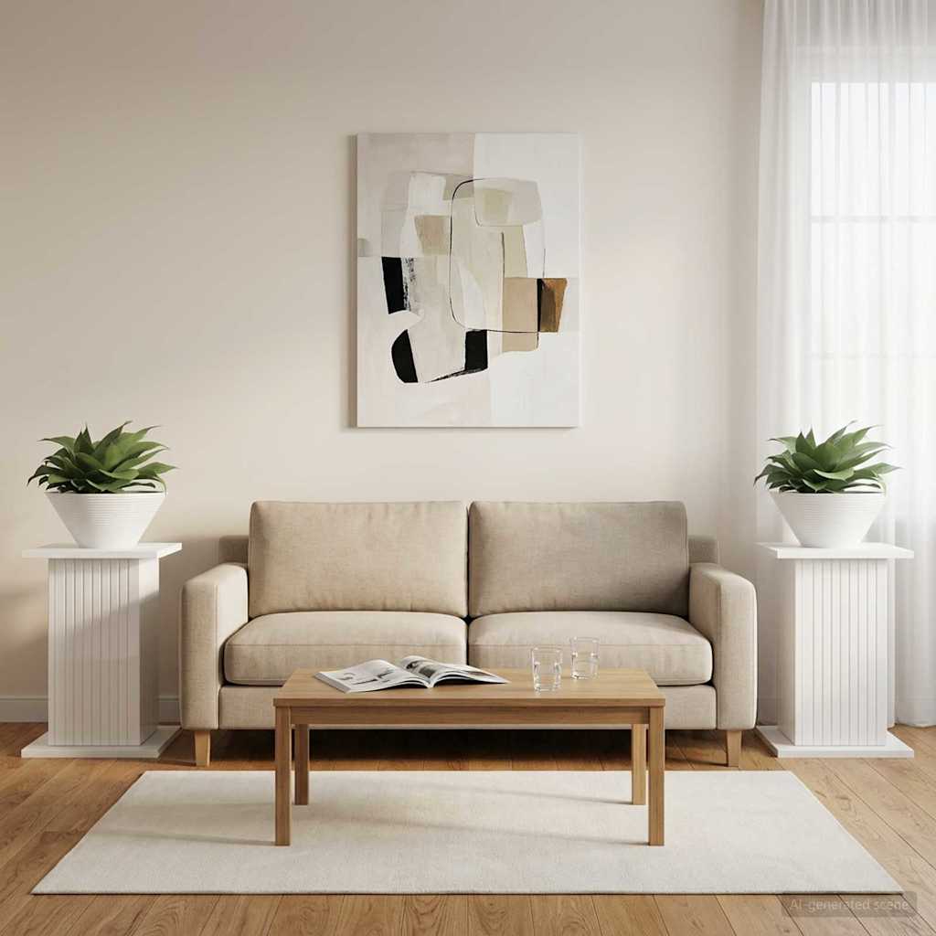 Planteholder 2 stk. Hvid højglans 30,5 x 30 x 43 cm