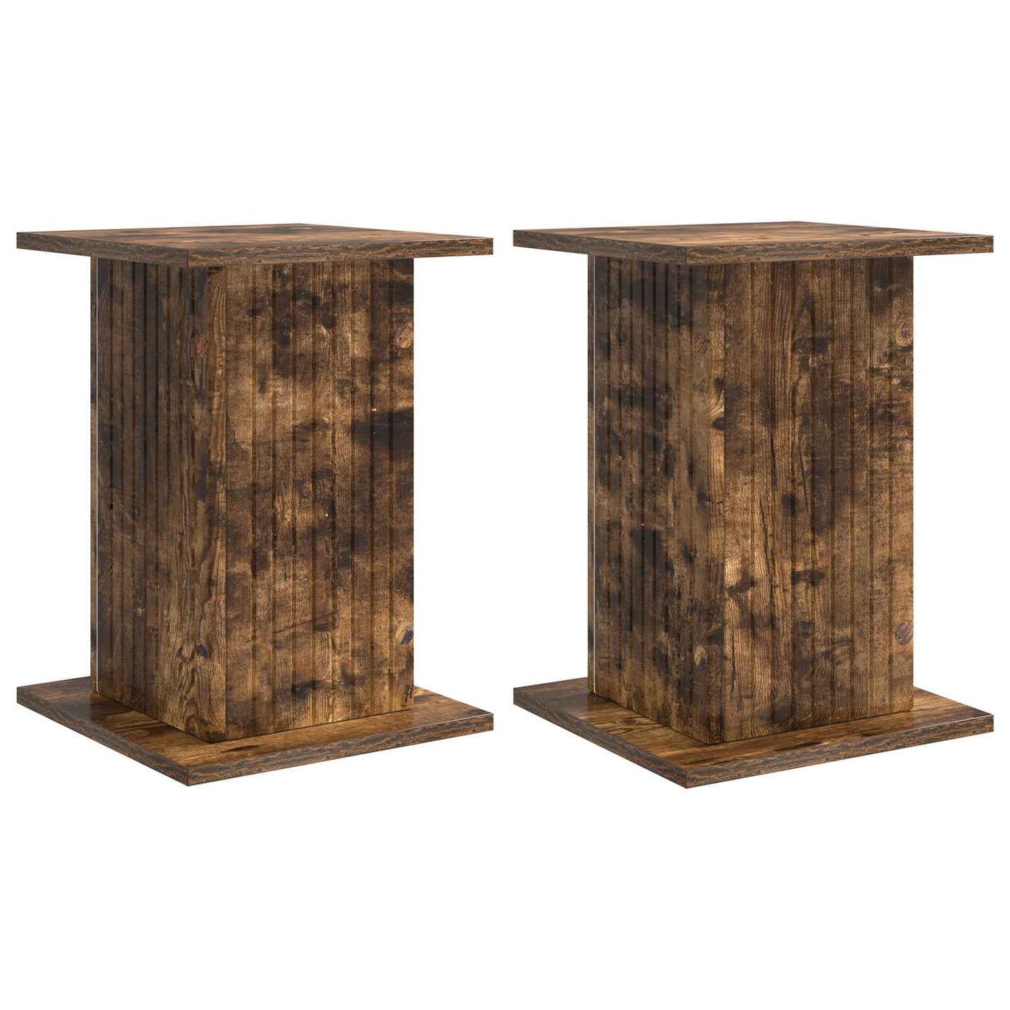 Planteholder 2 stk. Røget eg 30,5 x 30 x 43 cm Konstrueret træ