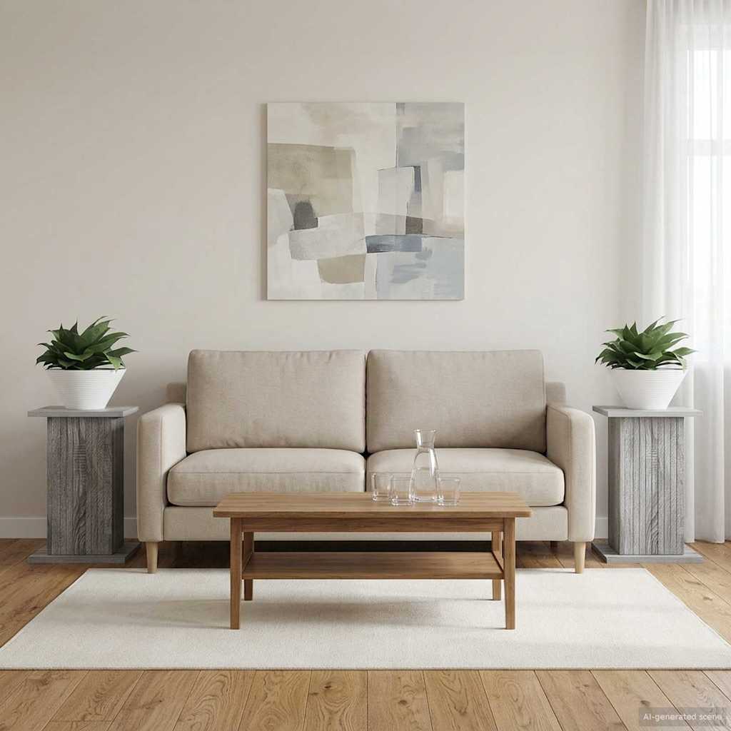 Planteholder 2 stk. Grå sonoma-eg 30,5 x 30 x 43 cm