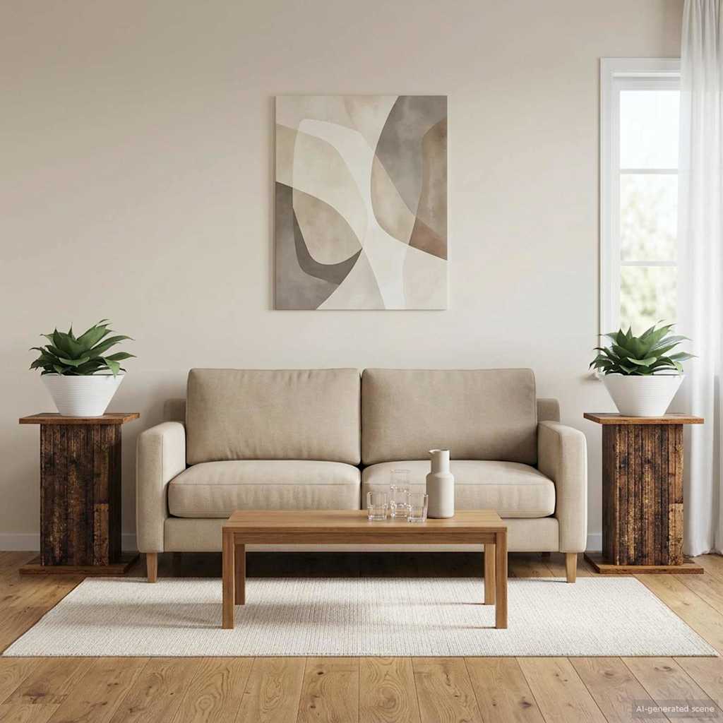Planteholder 2 stk. Gammelt træ 30,5 x 30 x 43 cm