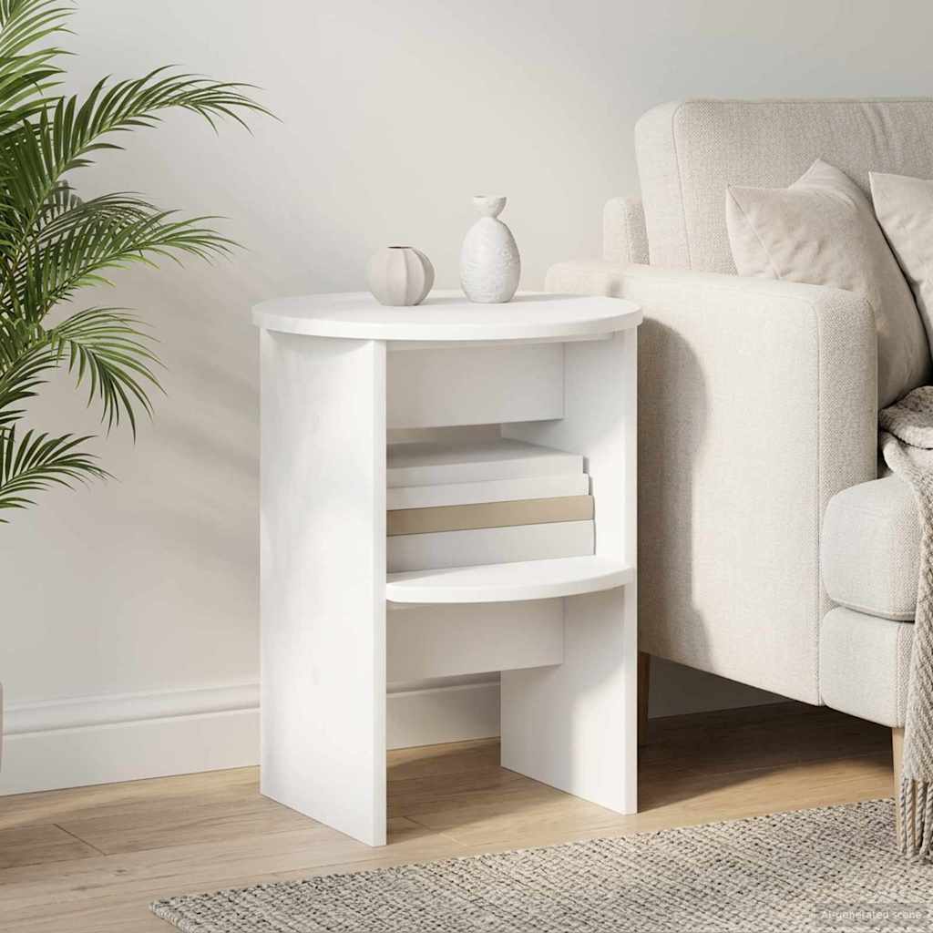 Sideskab Hvid Ø40 x 50 cm Konstrueret træ