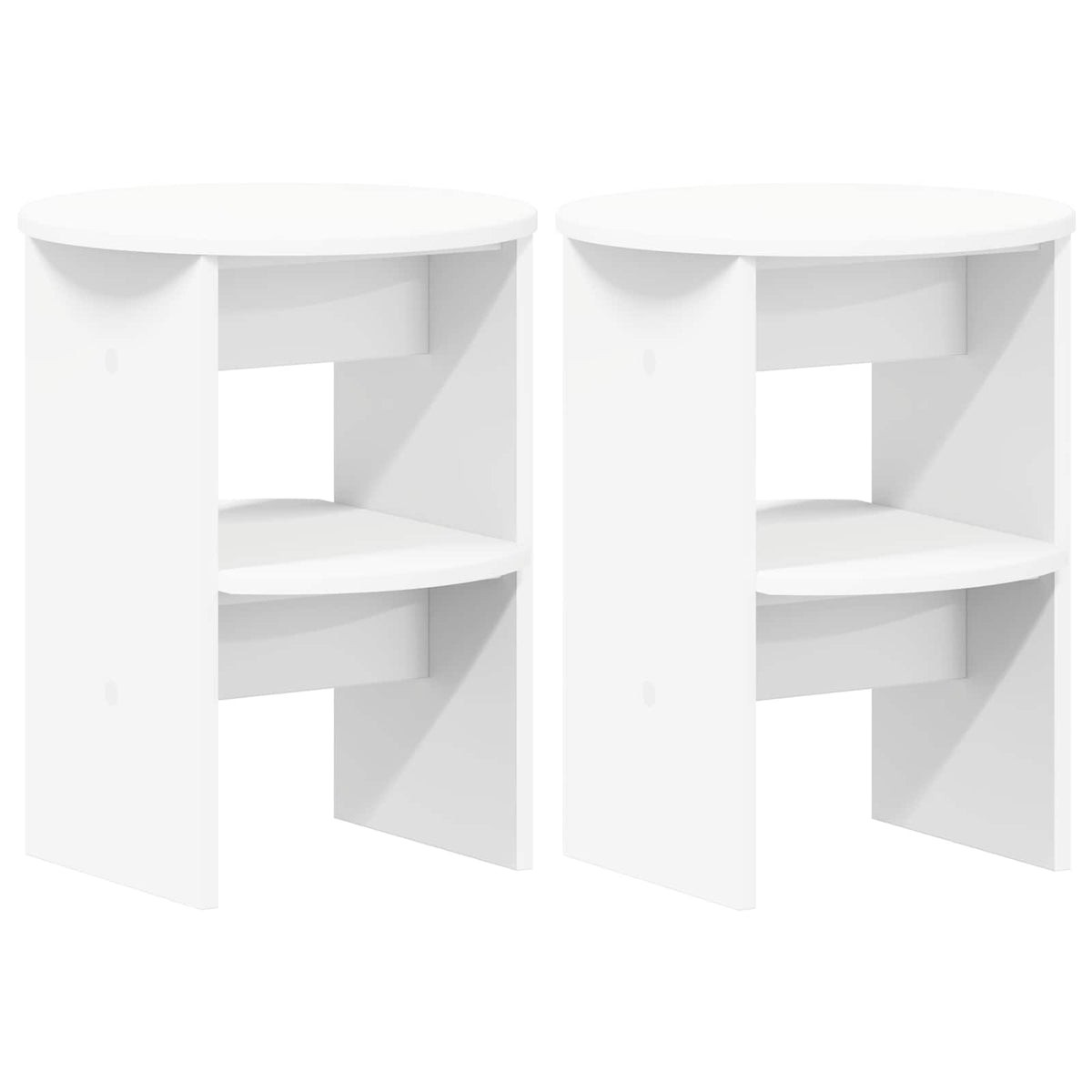 Sideskab 2 stk. Hvid Ø40 x 50 cm Konstrueret træ