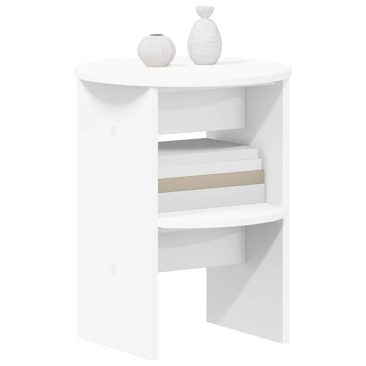 Sideskab 2 stk. Hvid Ø40 x 50 cm Konstrueret træ