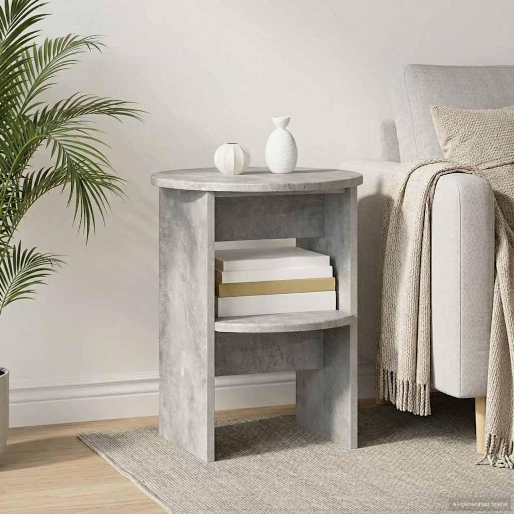 Sideskab BetonGrå Ø40 x 50 cm Konstrueret træ