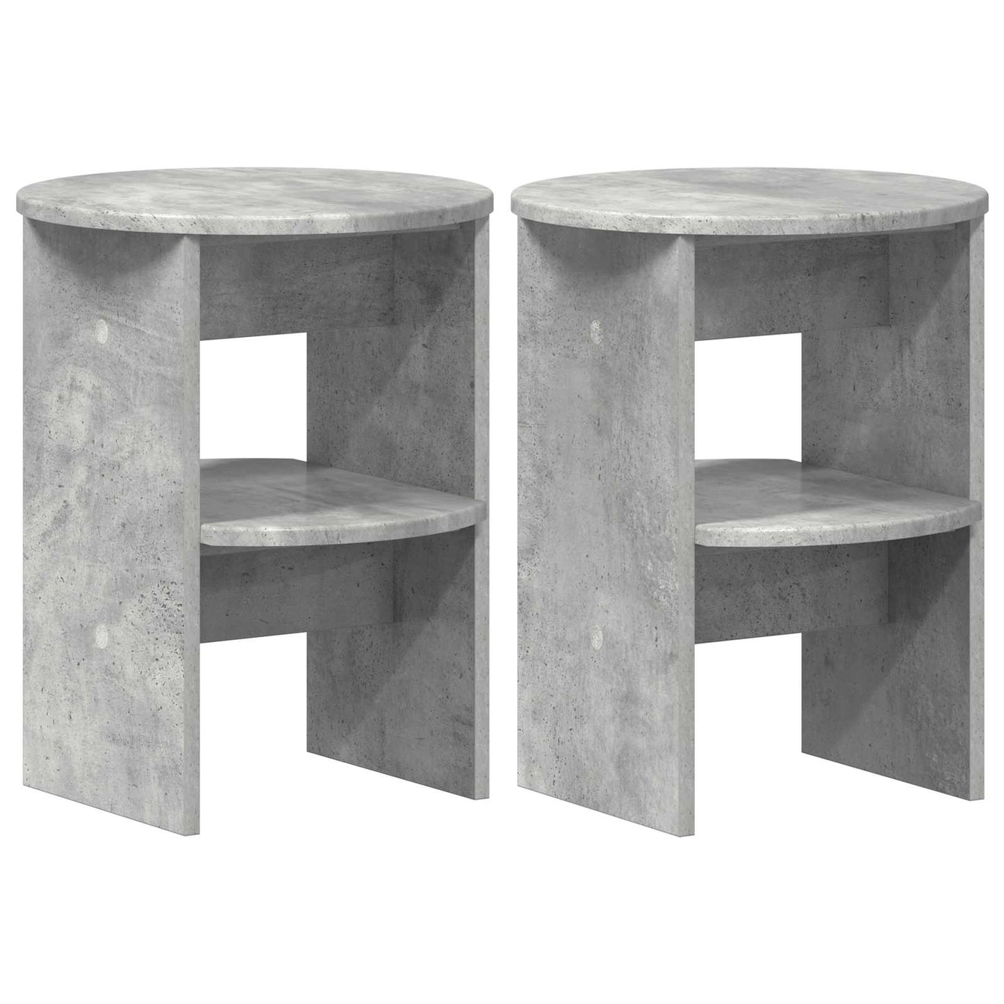 Sideskab 2 stk. BetonGrå Ø40 x 50 cm Konstrueret træ