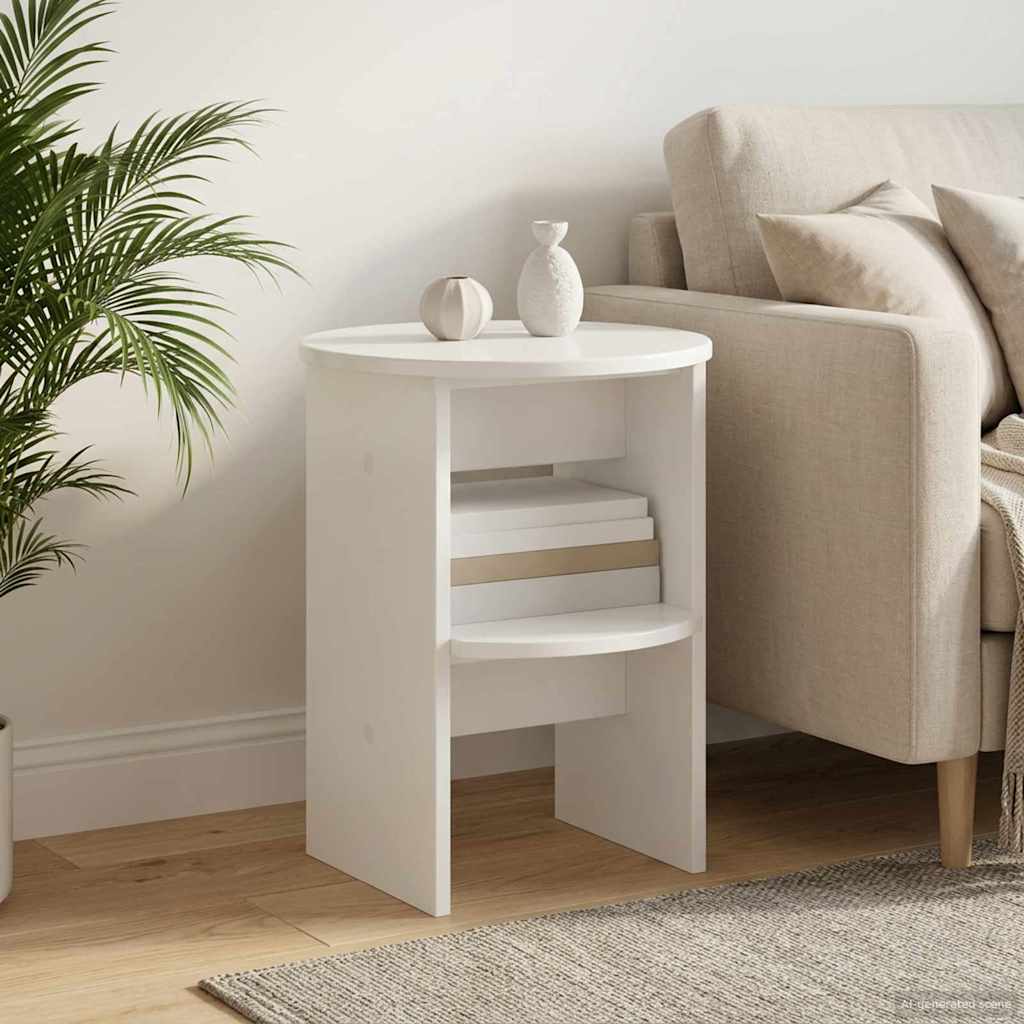 Sideskab Højglans Hvid Ø40 x 50 cm Konstrueret træ