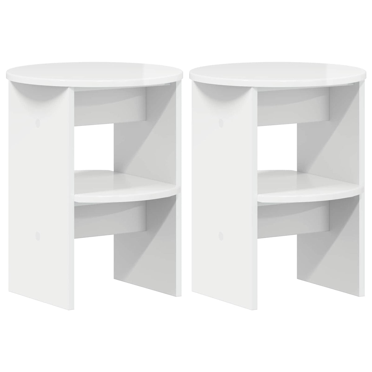 Sideskab 2 stk. Højglans Hvid Ø40 x 50 cm Konstrueret træ