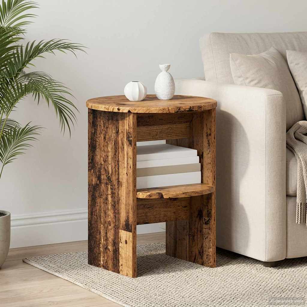 Sideskab Gammelt træ Ø40 x 50 cm Konstrueret træ