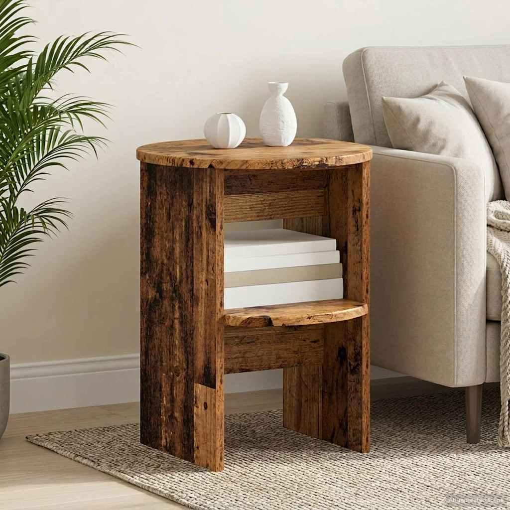 Sideskab 2 stk. Gammelt træ Ø40 x 50 cm Konstrueret træ