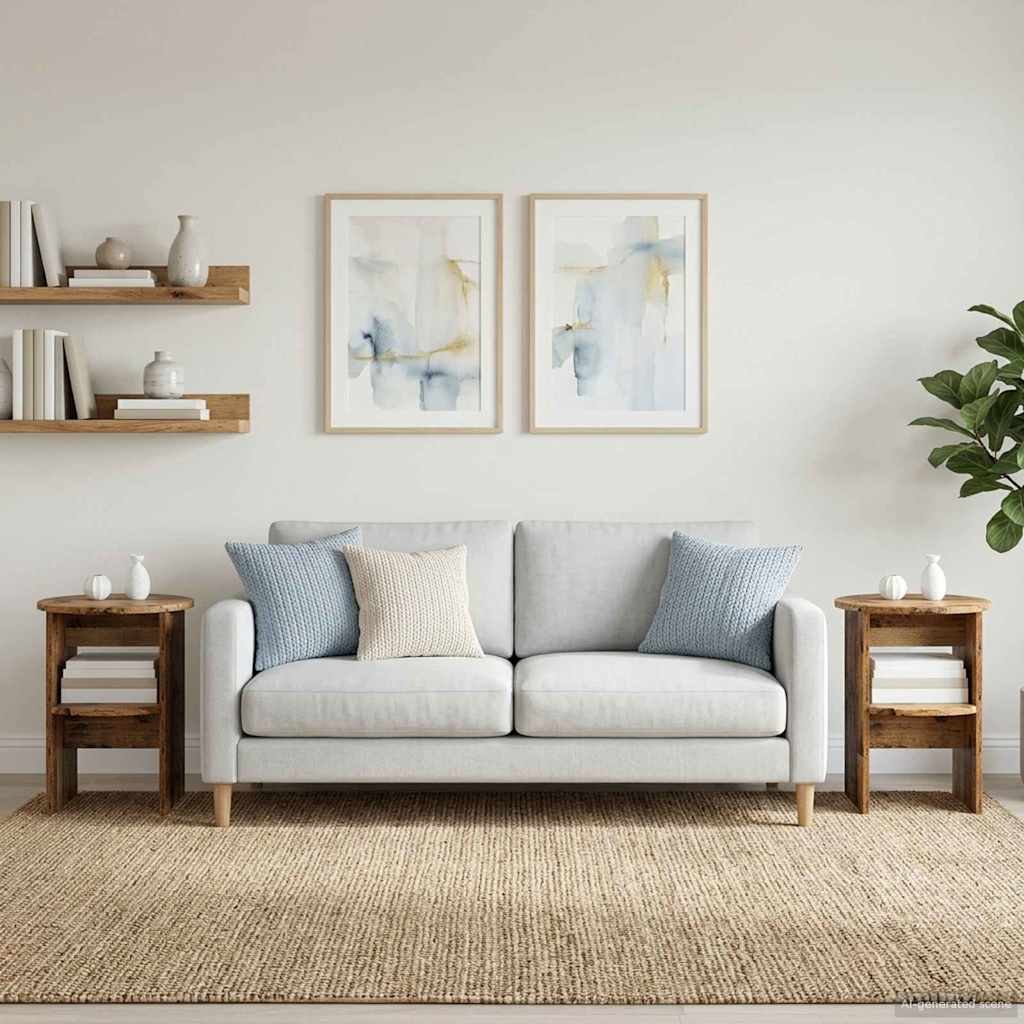 Sideskab 2 stk. Gammelt træ Ø40 x 50 cm Konstrueret træ
