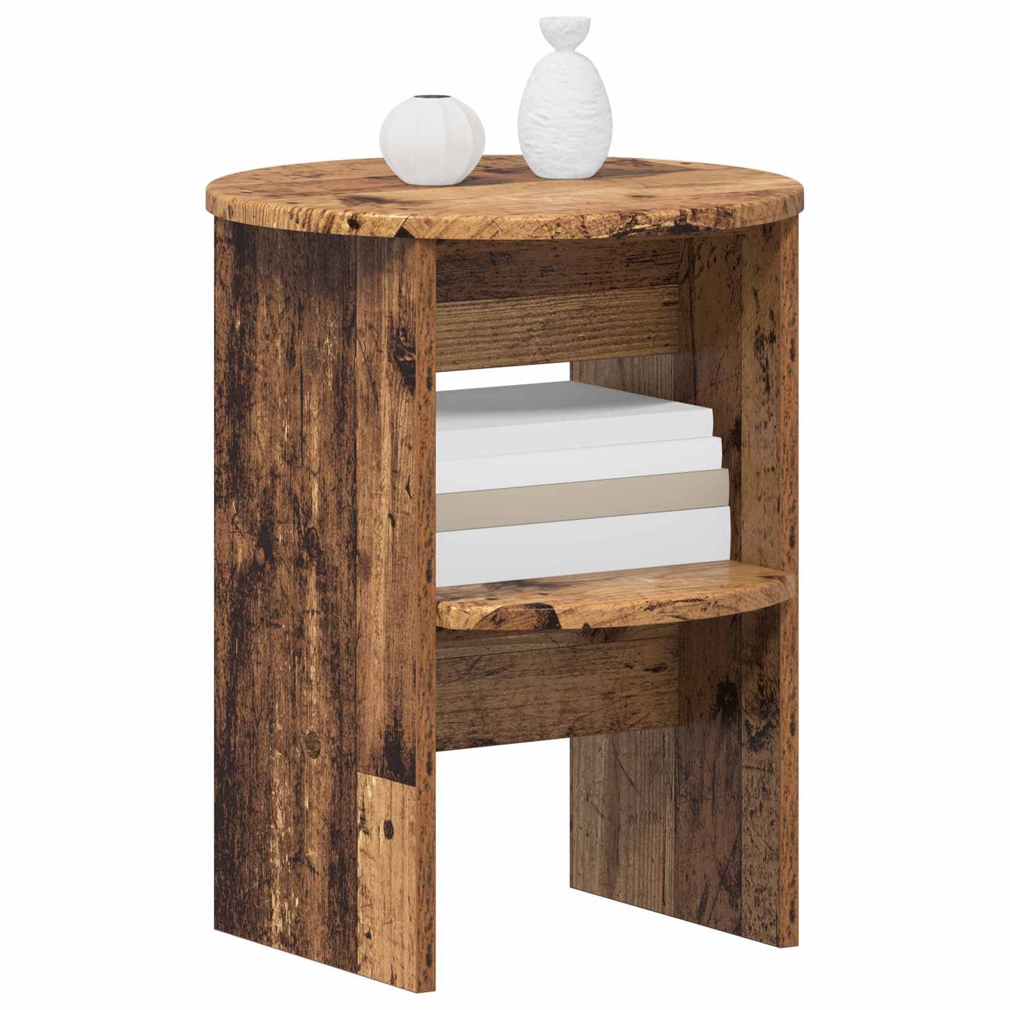 Sideskab 2 stk. Gammelt træ Ø40 x 50 cm Konstrueret træ