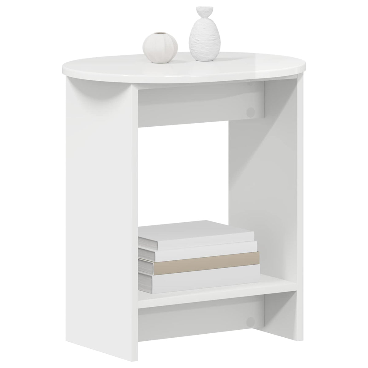 Sidebord Hvid højglans 50 x 39,5 x 55 cm Konstrueret træ