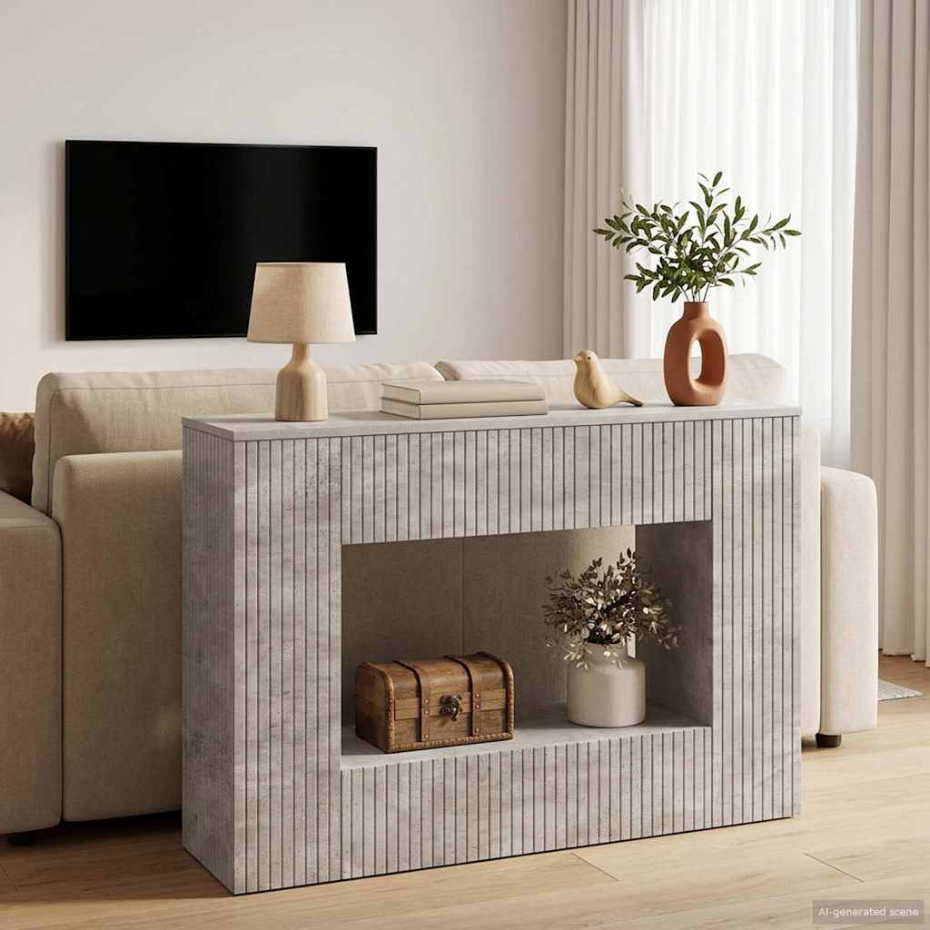 Konsolbord BetonGrå 101 x 29 x 74 cm Konstrueret træ