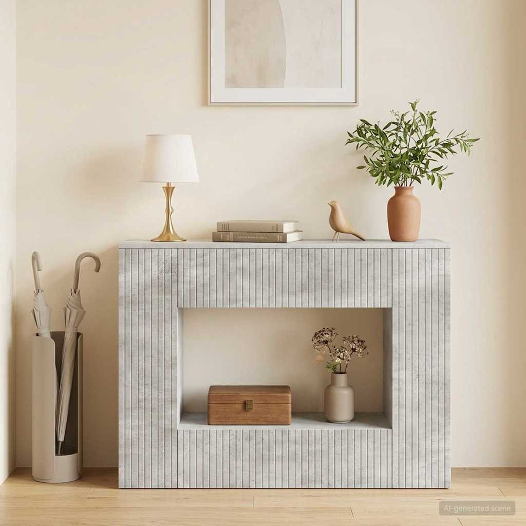 Konsolbord BetonGrå 101 x 29 x 74 cm Konstrueret træ