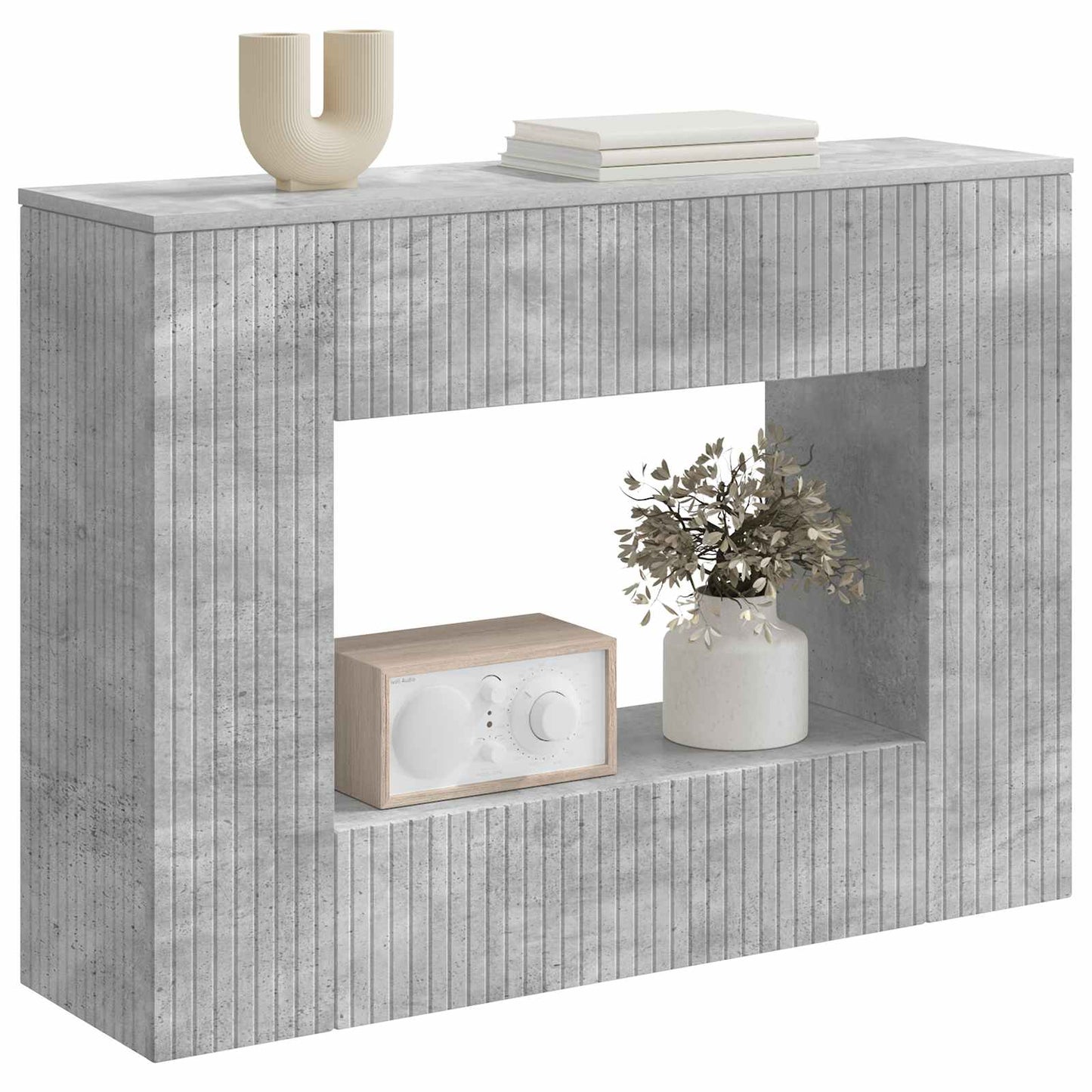 Konsolbord BetonGrå 101 x 29 x 74 cm Konstrueret træ