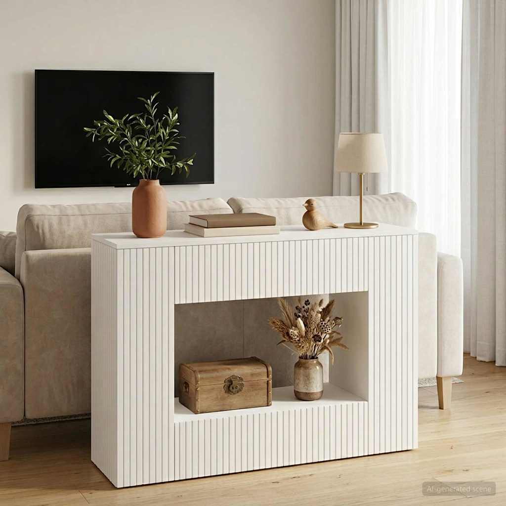 Konsolbord Højglans Hvid 101 x 29 x 74 cm Konstrueret træ