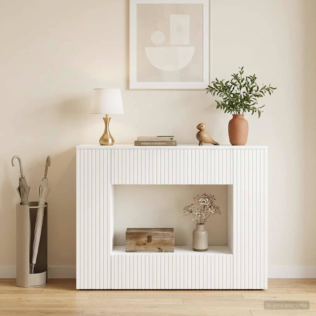Konsolbord Højglans Hvid 101 x 29 x 74 cm Konstrueret træ