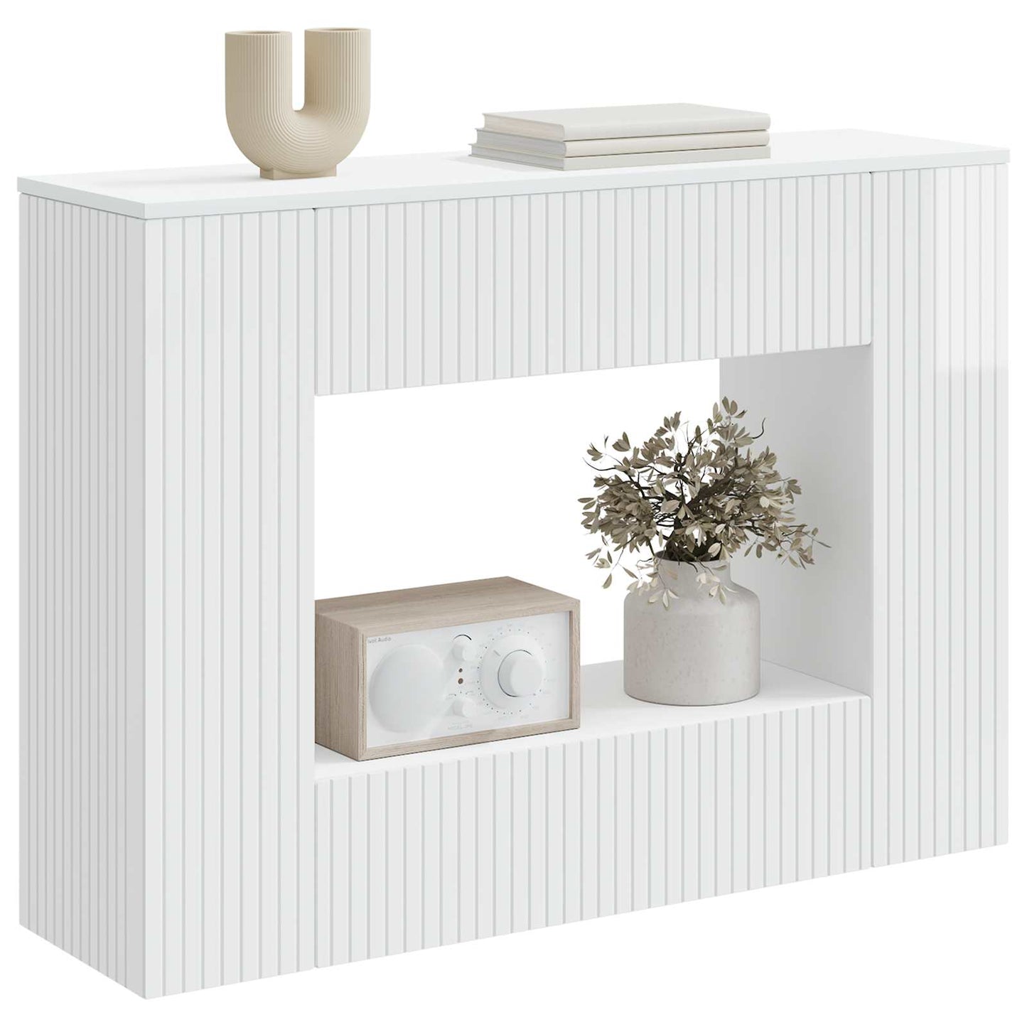 Konsolbord Højglans Hvid 101 x 29 x 74 cm Konstrueret træ