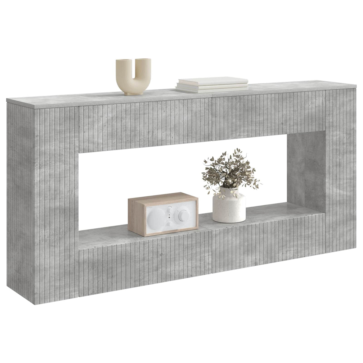 Konsolbord BetonGrå 155 x 29 x 74 cm Konstrueret træ