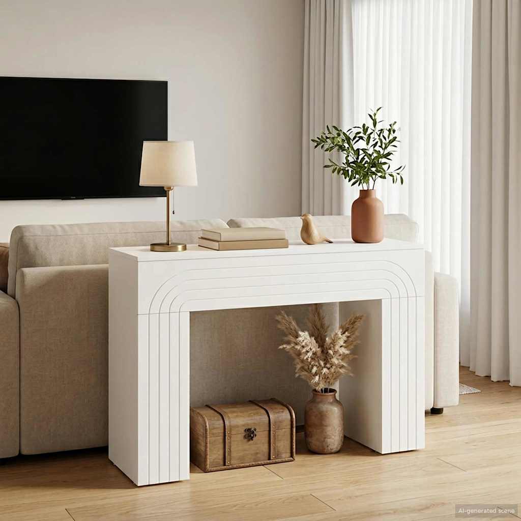 Sofabord Hvid 102 x 35 x 75 cm Konstrueret træ