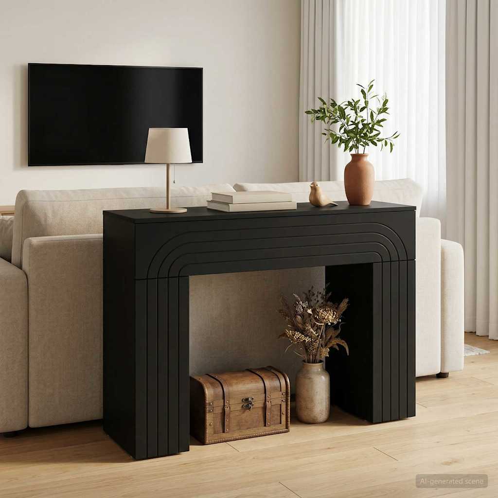Sofabord Sort 102 x 35 x 75 cm Konstrueret træ