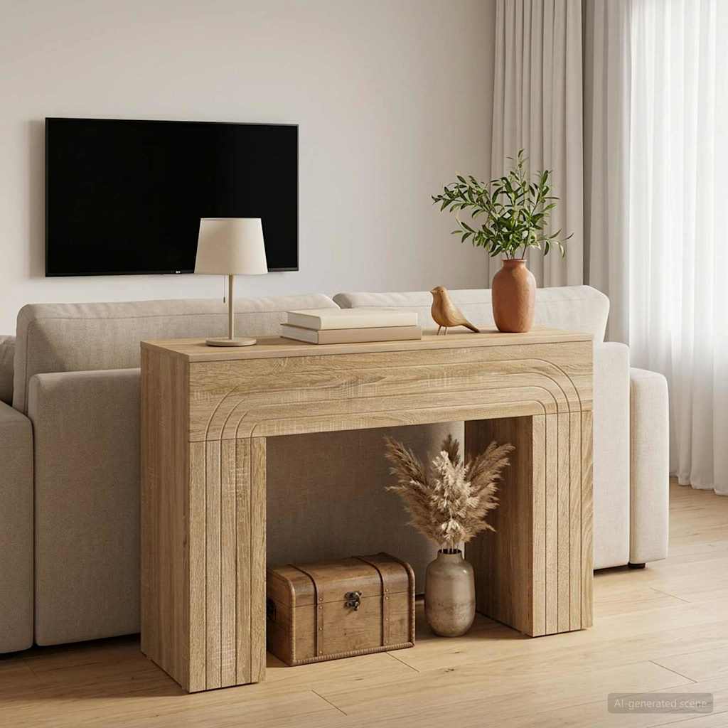 Sofabord Sonoma-eg 102 x 35 x 75 cm Konstrueret træ
