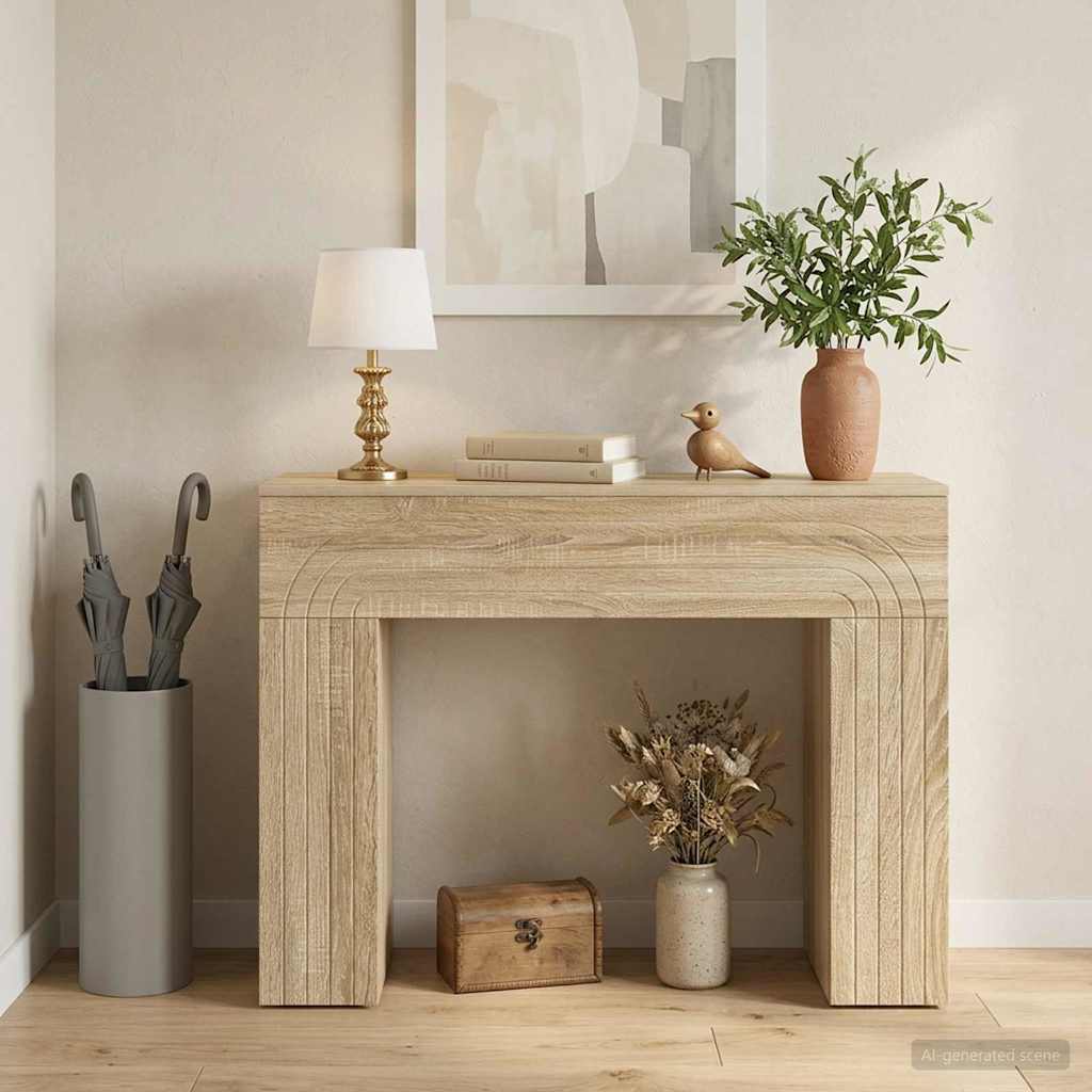 Sofabord Sonoma-eg 102 x 35 x 75 cm Konstrueret træ