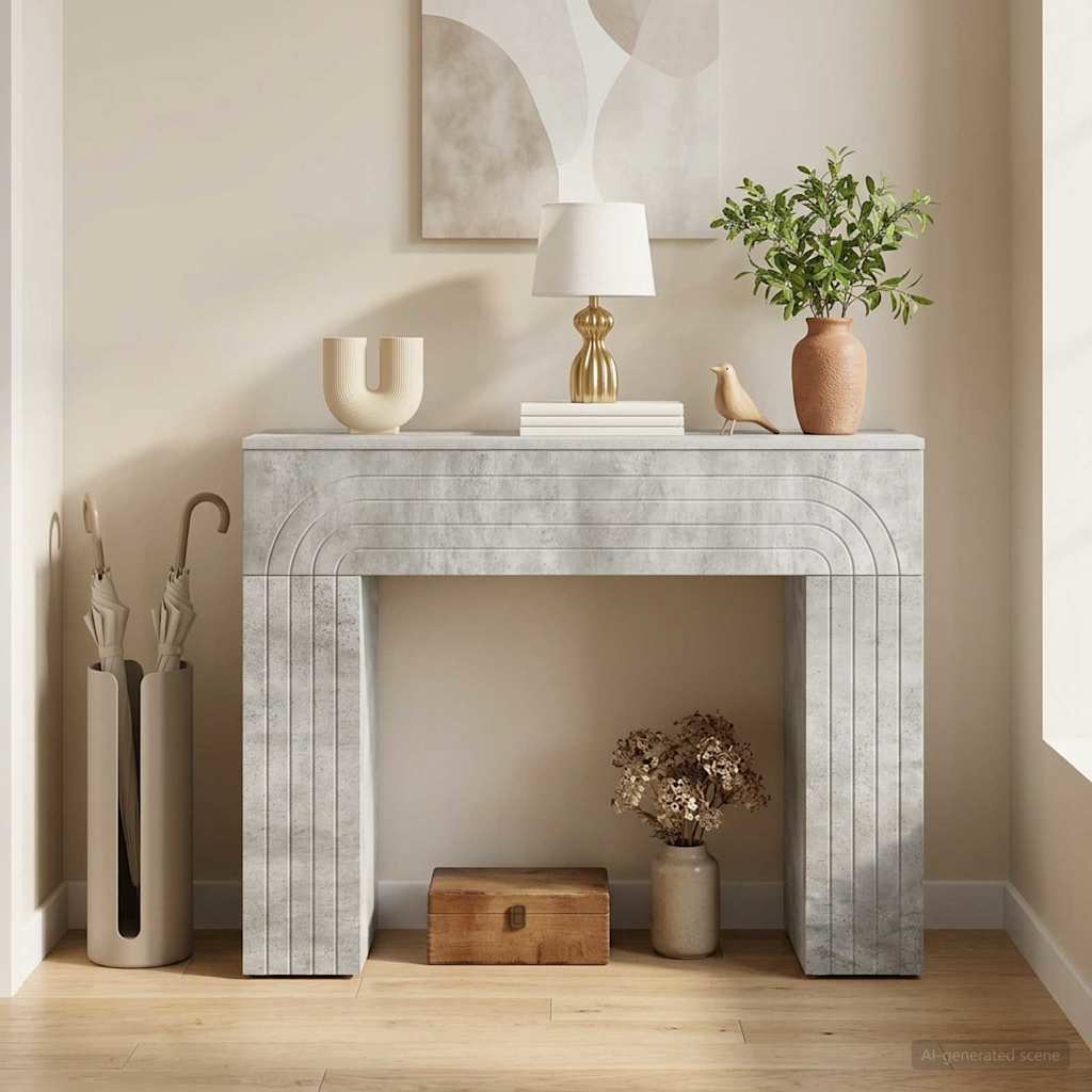 Sofabord Betongrå 102 x 35 x 75 cm Konstrueret træ